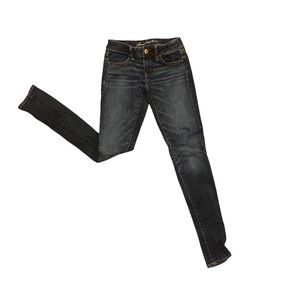American Eagle Long Dark Blue Jegging Sz 0 Like NEW!!!!!